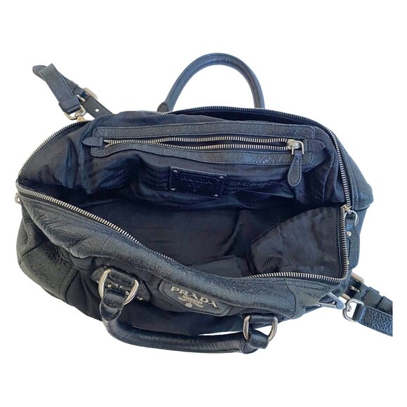 Authentic Prada Promenade Black Canvas & Leather Bag with Lock – Large - Picture 5 of 8